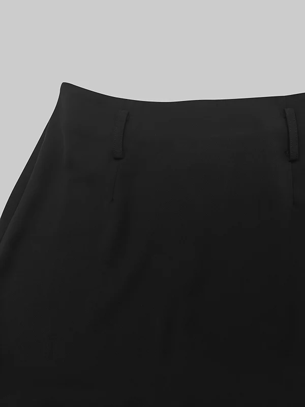 Solid Color Split-Back Skirts Bottoms - Image 8