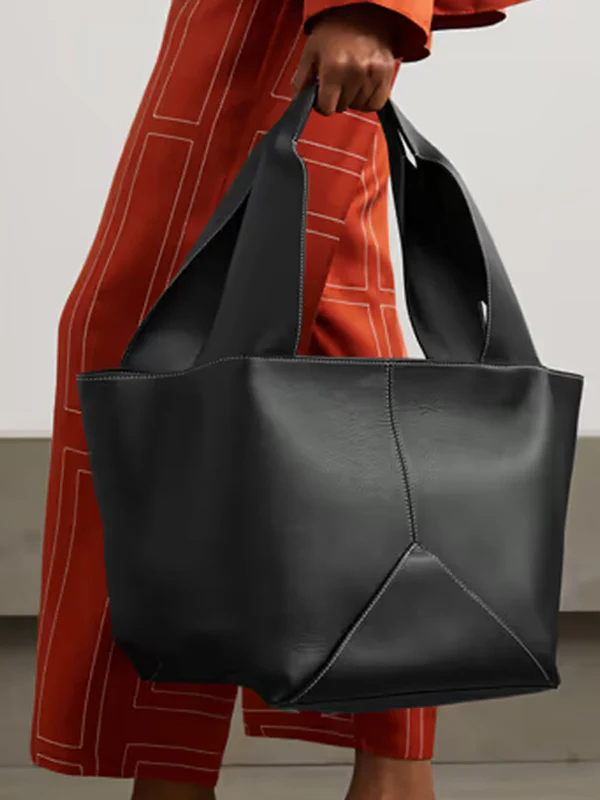 Solid Color Split-Joint Bags Handbags Shoulder Bags Tote Bags - Image 2