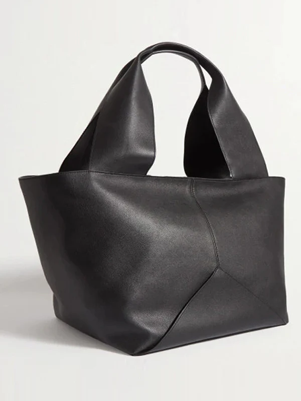 Solid Color Split-Joint Bags Handbags Shoulder Bags Tote Bags - Image 5