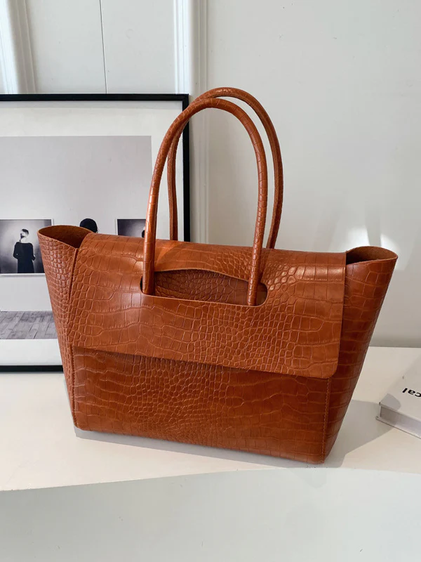 Solid Color Split-Joint Bags Handbags Tote Bags - Image 10