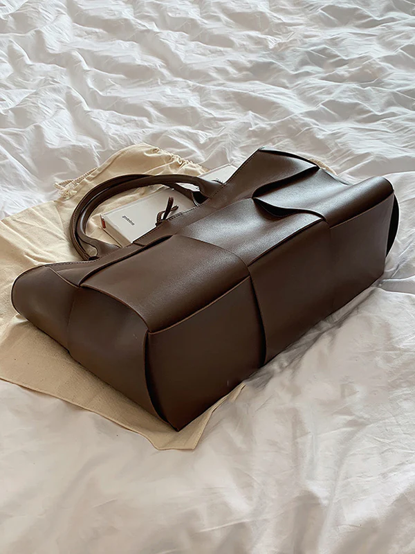 Solid Color Split-Joint Bags Handbags Tote Bags - Image 11