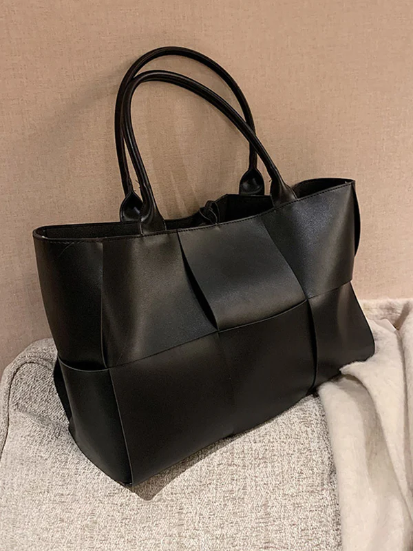 Solid Color Split-Joint Bags Handbags Tote Bags - Image 6