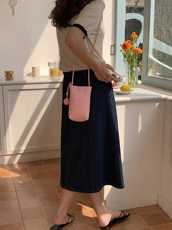 Solid Color Split-Joint Mini Bags Crossbody Bags Handbags - Image 6
