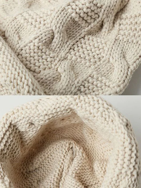 Solid Color Split-Joint Tasseled Knitted Hats - Image 9