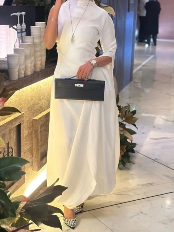 Solid Color Split-Side All-Match Flying Sleeves Maxi Dresses - Image 3