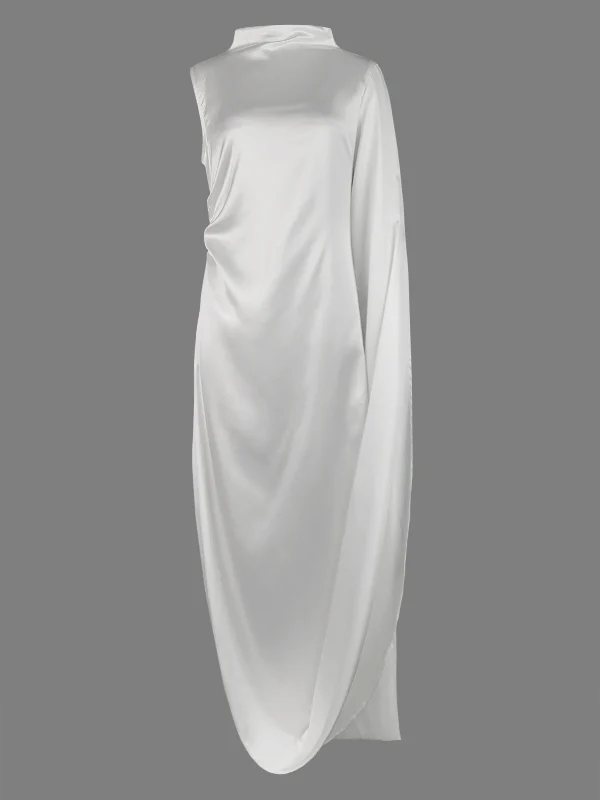 Solid Color Split-Side All-Match Flying Sleeves Maxi Dresses - Image 5