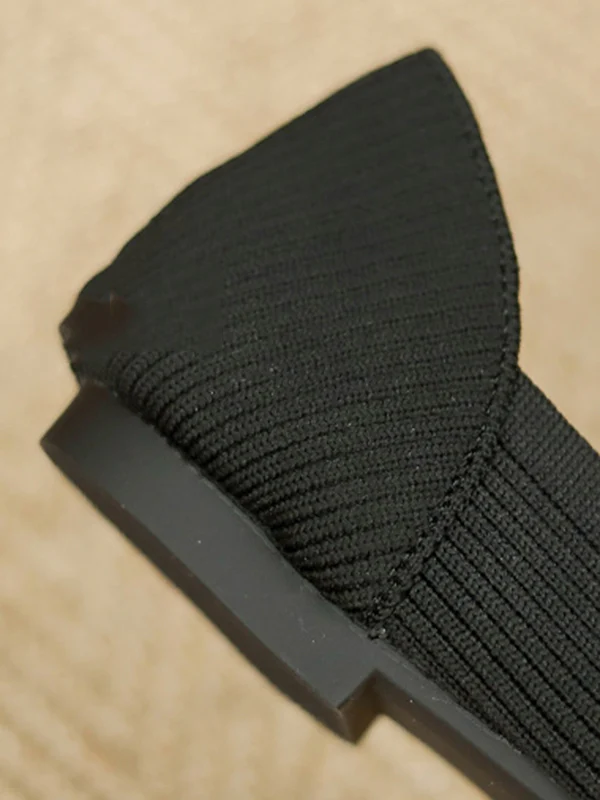 Solid Color Square-Toe Flats Shoes - Image 33