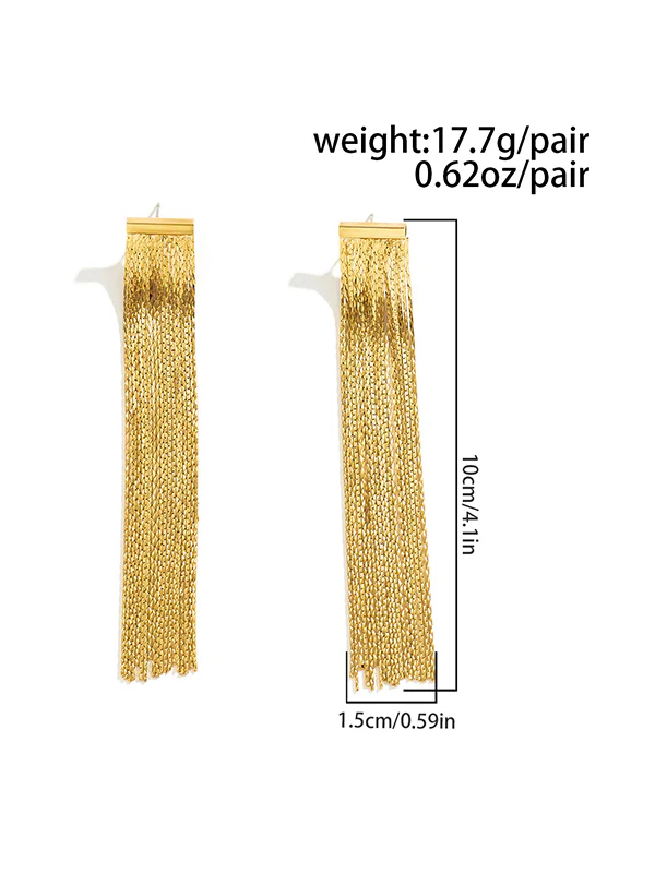 Solid Color Tasseled Earrings Accessories - Image 5