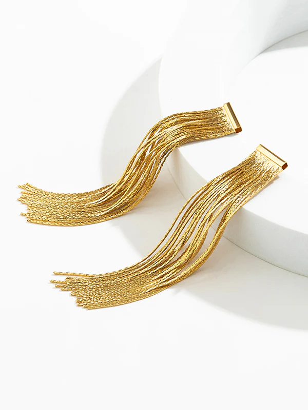 Solid Color Tasseled Earrings Accessories - Image 6