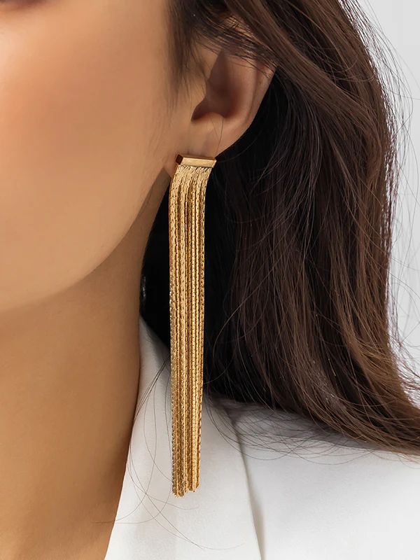 Solid Color Tasseled Earrings Accessories - Image 8