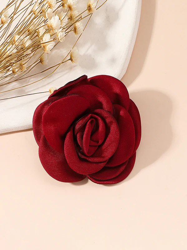 Solid Color Three-Dimensional Flower Brooch Accessories - Image 10