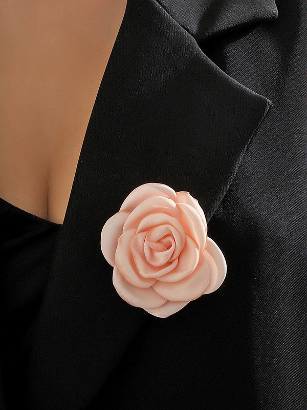 Solid Color Three-Dimensional Flower Brooch Accessories - Image 2