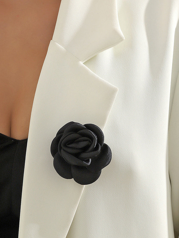Solid Color Three-Dimensional Flower Brooch Accessories - Image 4