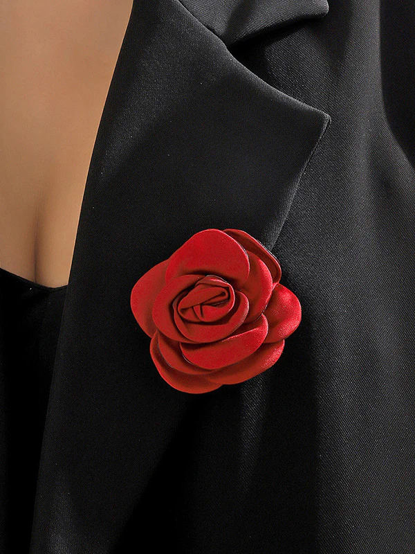 Solid Color Three-Dimensional Flower Brooch Accessories - Image 5