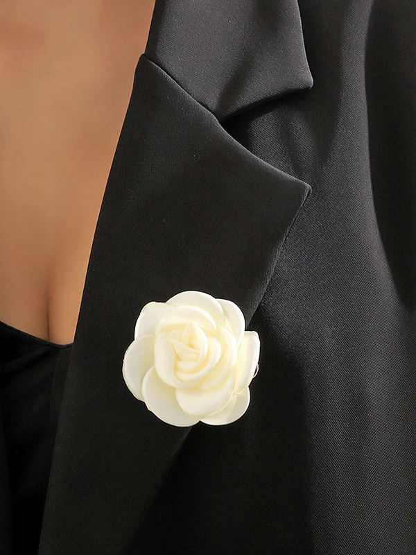 Solid Color Three-Dimensional Flower Brooch Accessories - Image 6
