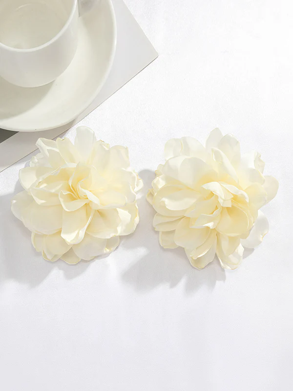 Solid Color Three-Dimensional Flower Drop Earrings - Image 22