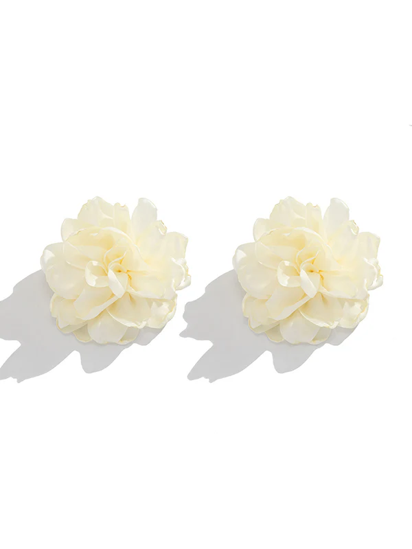 Solid Color Three-Dimensional Flower Drop Earrings - Image 23