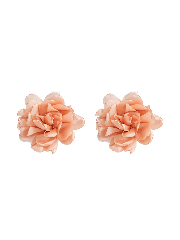 Solid Color Three-Dimensional Flower Drop Earrings - Image 24