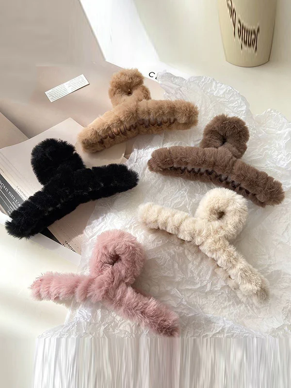 Solid Color Velvet Hair Clips - Image 10