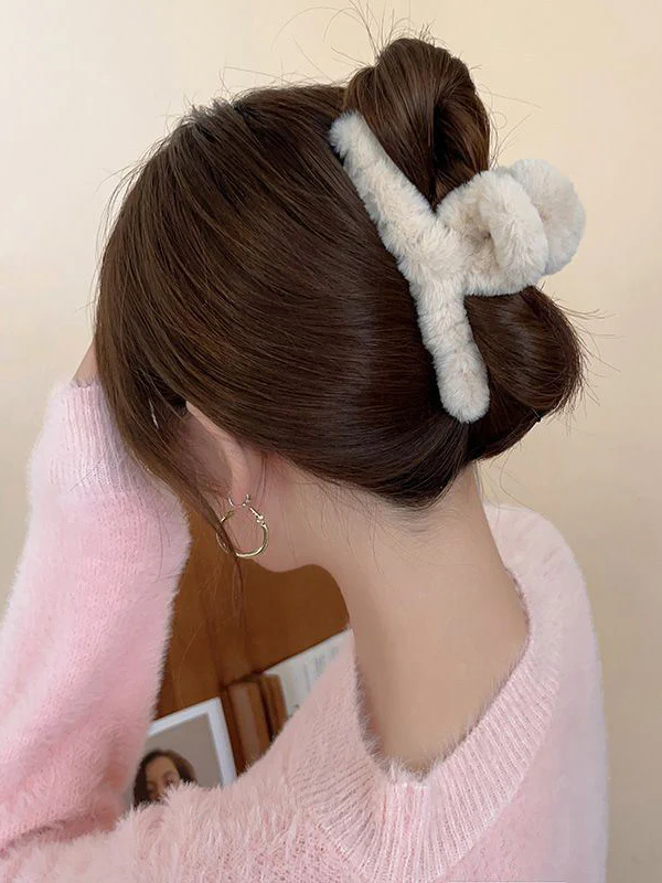 Solid Color Velvet Hair Clips - Image 2