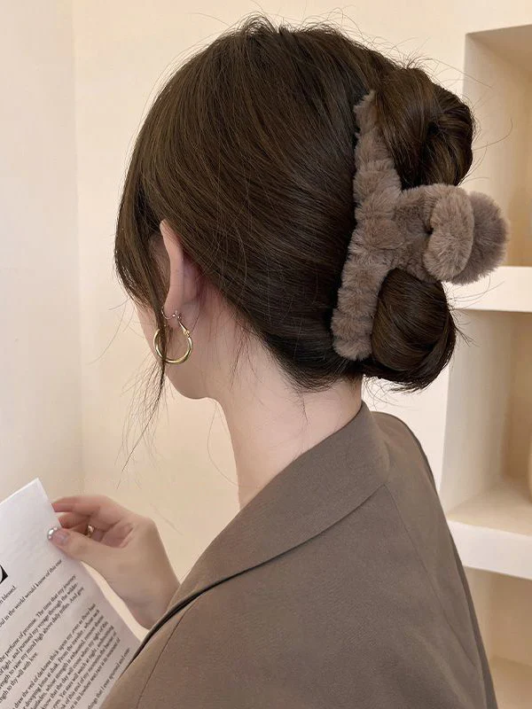 Solid Color Velvet Hair Clips - Image 3