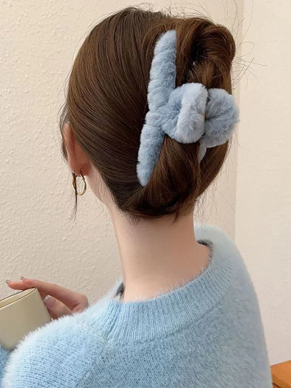 Solid Color Velvet Hair Clips - Image 4