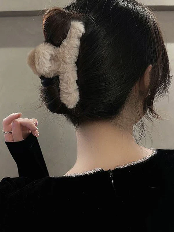 Solid Color Velvet Hair Clips - Image 5