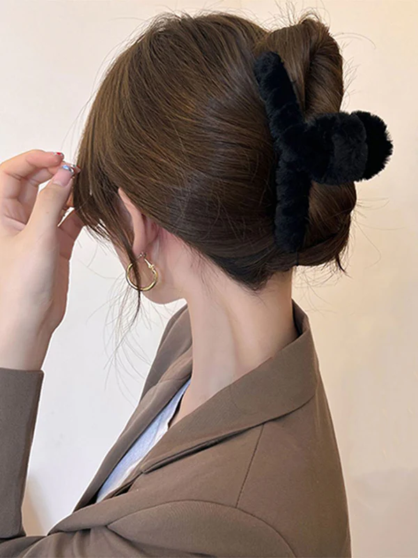 Solid Color Velvet Hair Clips - Image 6
