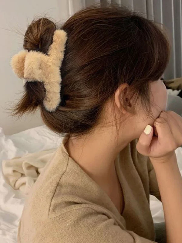 Solid Color Velvet Hair Clips - Image 7