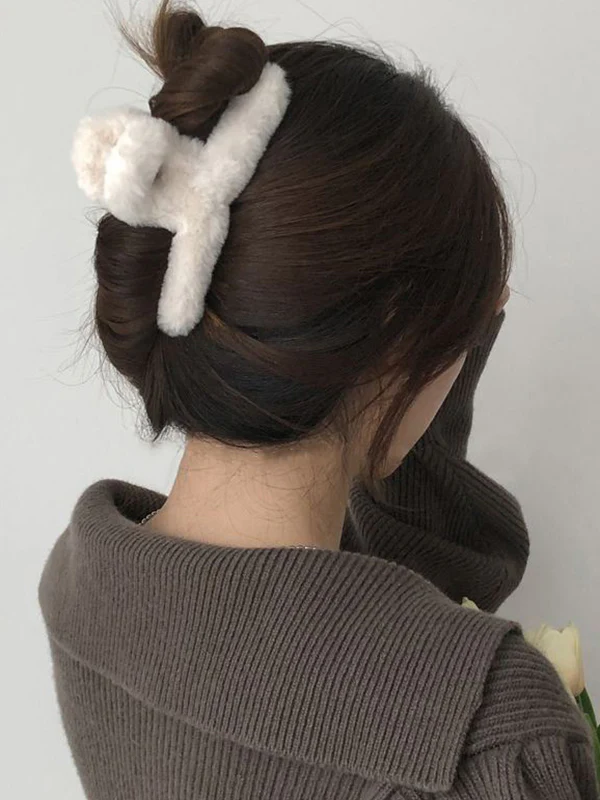 Solid Color Velvet Hair Clips - Image 8