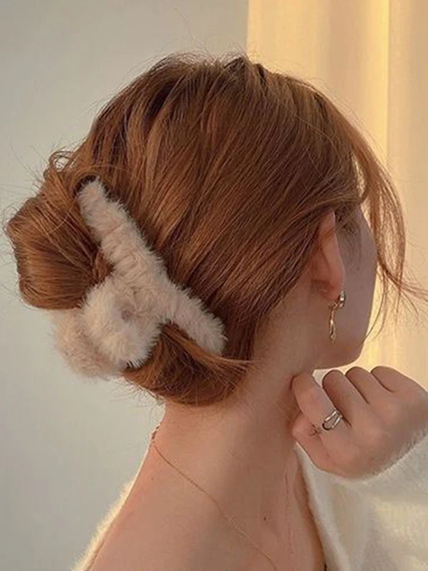 Solid Color Velvet Hair Clips - Image 9