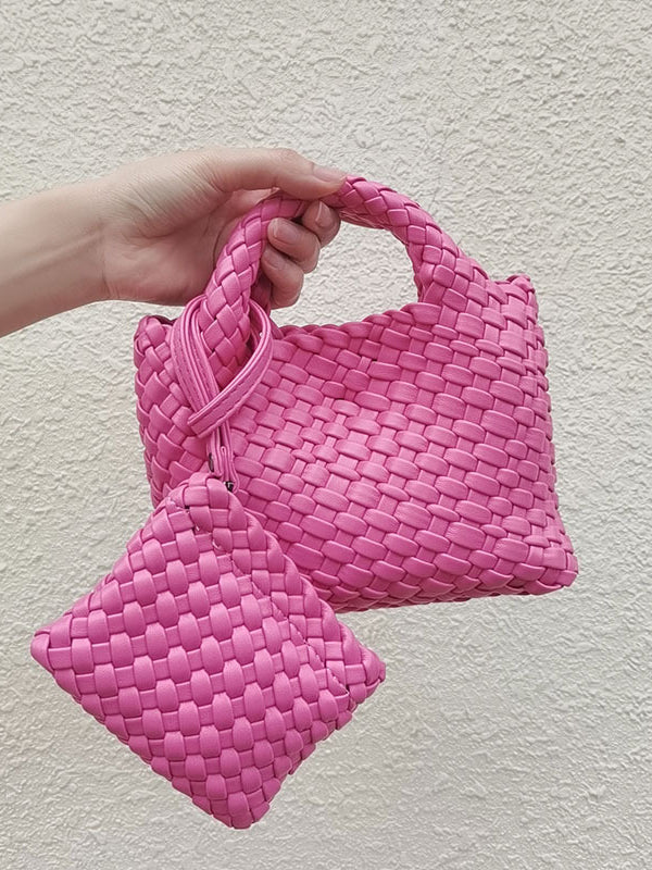 Solid Color Woven Bags Crossbody Bags Handbags - Image 13