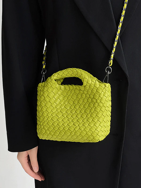 Solid Color Woven Bags Crossbody Bags Handbags - Image 8