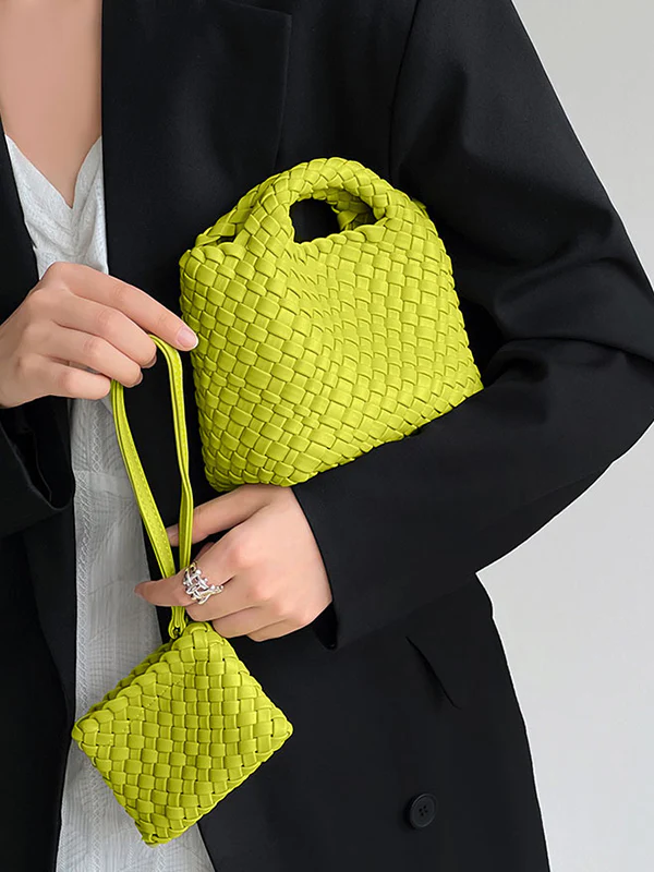 Solid Color Woven Bags Crossbody Bags Handbags - Image 9