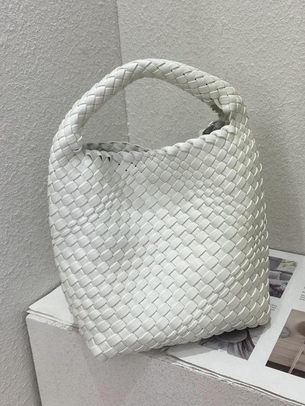 Solid Color Woven Bags Handbags - Image 11