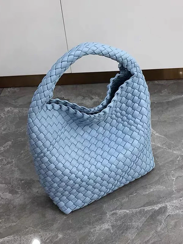 Solid Color Woven Bags Handbags - Image 13