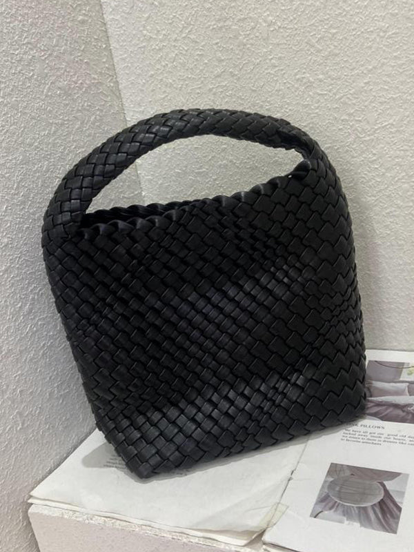 Solid Color Woven Bags Handbags - Image 14