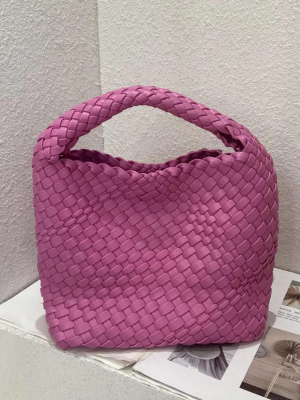 Solid Color Woven Bags Handbags - Image 15