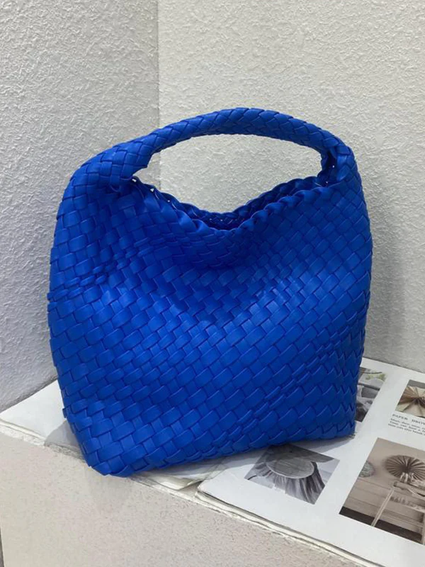 Solid Color Woven Bags Handbags - Image 16