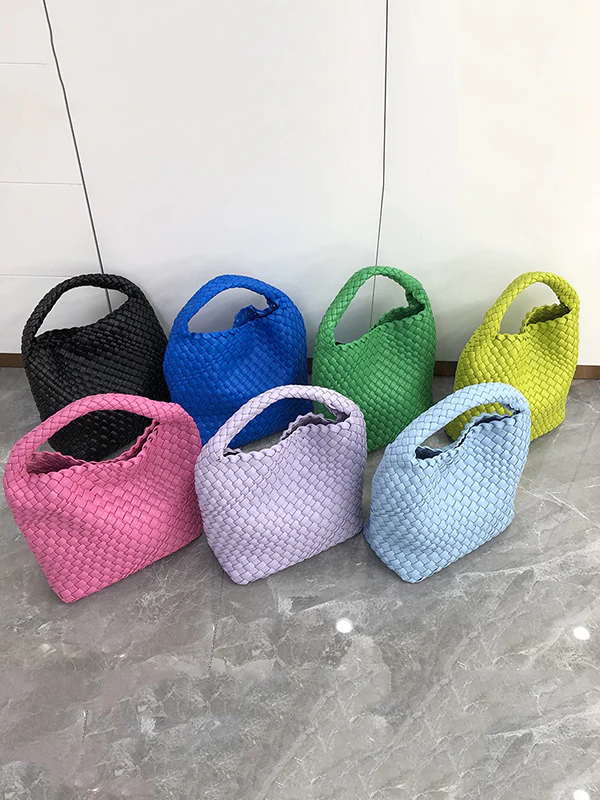 Solid Color Woven Bags Handbags - Image 21