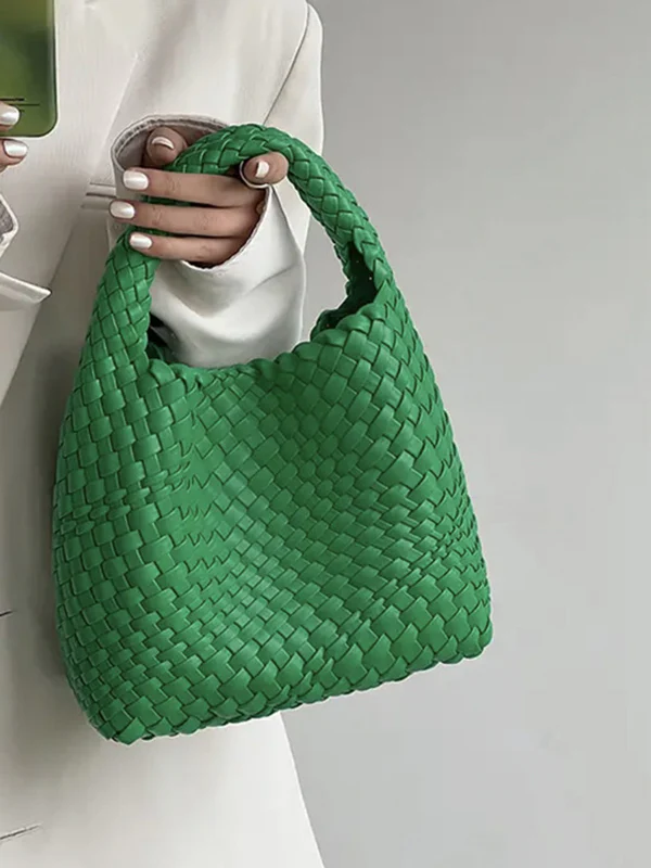 Solid Color Woven Bags Handbags - Image 6