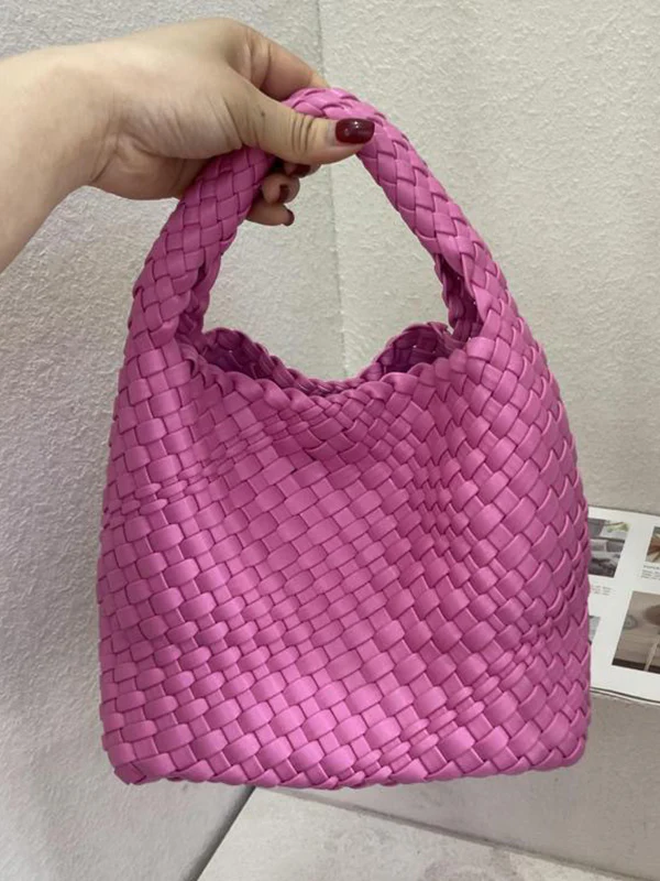 Solid Color Woven Bags Handbags - Image 7
