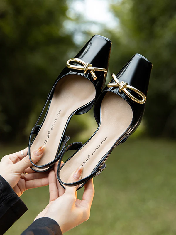 Split-Joint Square-Toe Sandals Sling Shoes - Image 13