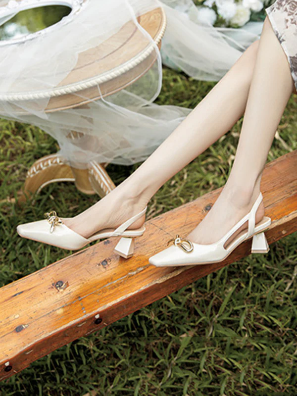 Split-Joint Square-Toe Sandals Sling Shoes - Image 9