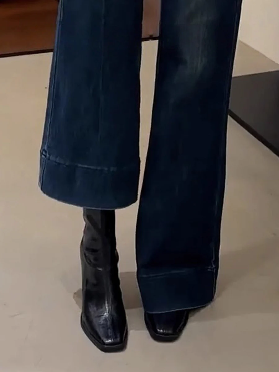 Split-Joint Square-Toe Zipper Boots - Image 3