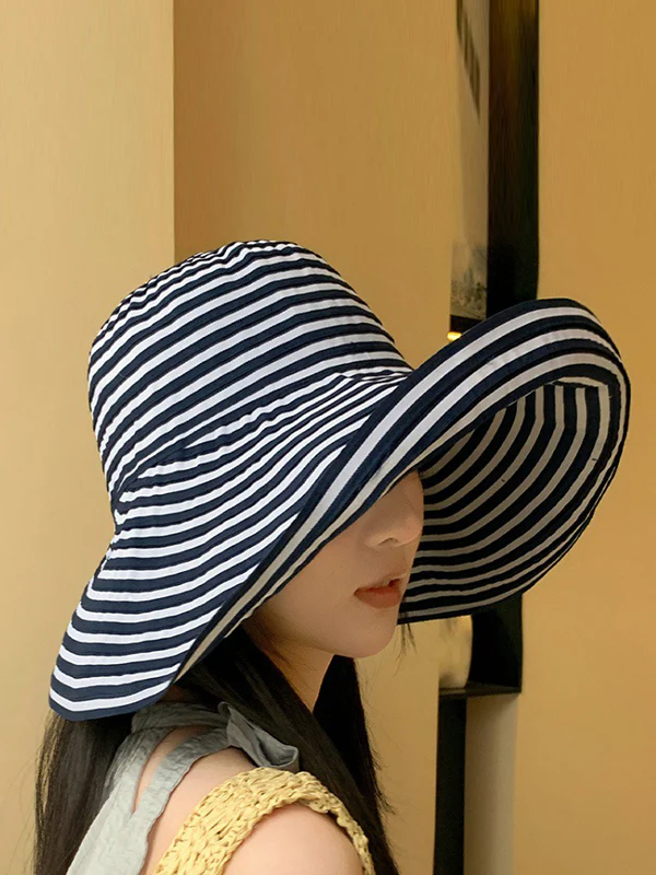 Split-Joint Striped Sun Hat - Image 3