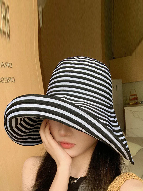 Split-Joint Striped Sun Hat - Image 4