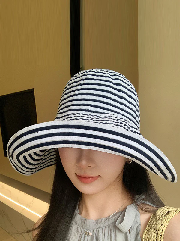 Split-Joint Striped Sun Hat - Image 6