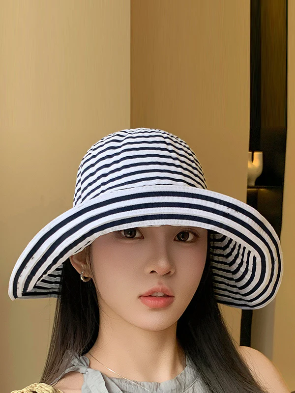 Split-Joint Striped Sun Hat - Image 7