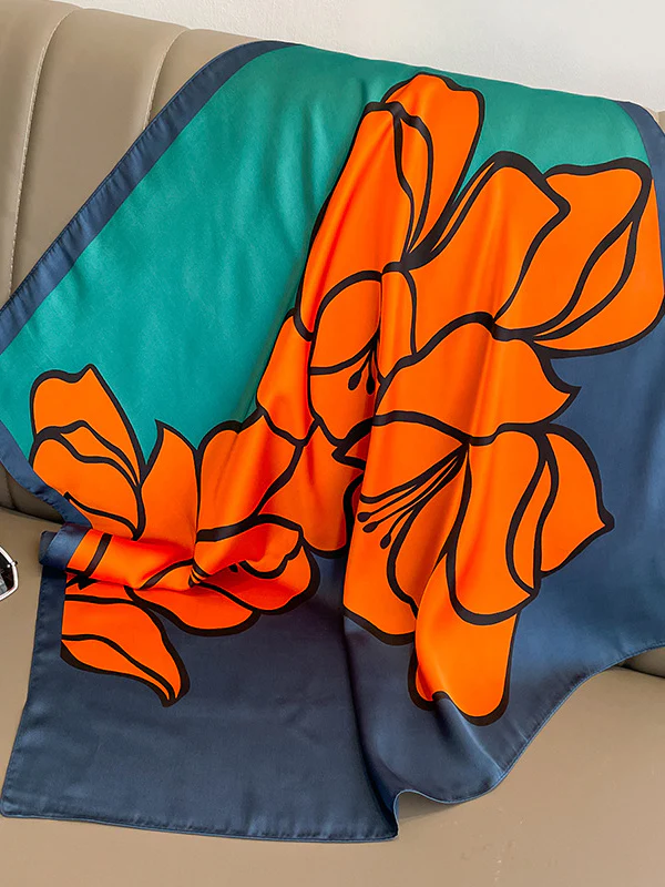 Square Floral Printed Scarfs&Hats - Image 5